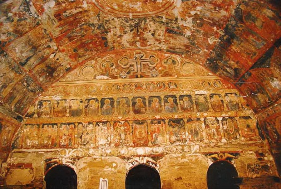 Фреска во внутренней части церкви Успения Божией Матери в Каушанах, 1763-1765.