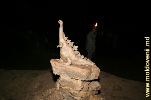 Фигура динозавра, вылепленная из глины