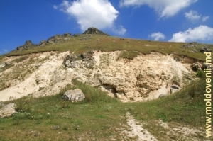 Masivul de toltre şi stînca Ţiglău din valea r. Lopatnic de la marginea s. Corjeuţi
