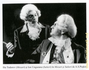 Илья Тодоров (Моцарт) и Ион Унгуряну (Сальери) в спектакле «Моцарт и Сальери» по трагедии Александра Пушкина