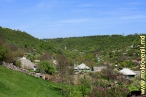 O parte a satului Stroienţi, care se întinde pe pantele defileului