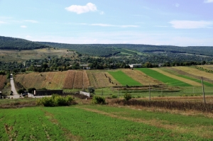 Вид на село Леушень и окрестности с холма