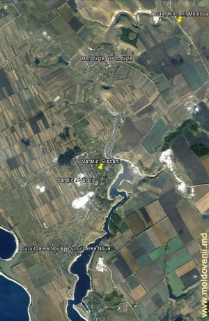 Valea r. Ciuhur de la s. Druţă pînă la s. Duruitoarea din r. Rîşcani pe harta Google