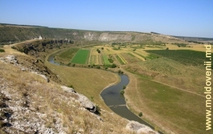 Вид в западном направлении на долину Реута у села Бутучень, дальний план