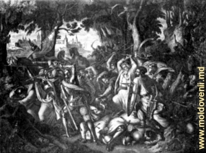 Битва молдаван с тевтонской кавалерией в Мариенбурге, 1422, автор В. Панаитяну 1843