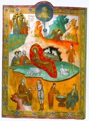 Anastasie Crimca. Naşterea lui Hristos.  Tetraevangheliarul din 1609          