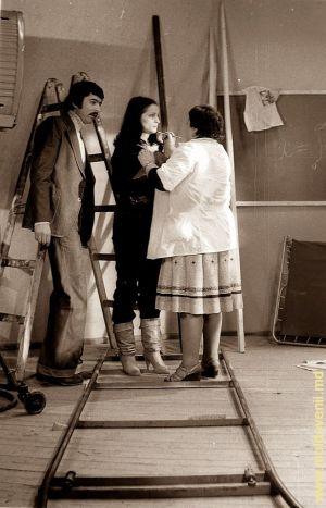 Sofia Rotaru la filmările peliculei "Unde ești, dragoste?". Pavilionul studioului de film "Moldova-film", anul 1980. Foto - Victor Sokolov