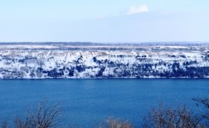 Vedere de sus lacul de acumulare de la Dubăsari între satele Ustia şi Holercani, Dubăsari