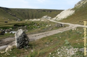 Дорога и толтровая гряда вдоль Чухура у с. Друца