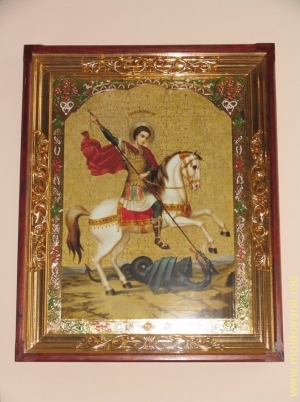 Икона Георгий-Победоносец в церкви монастыря Суручень