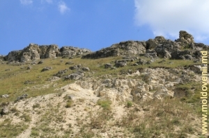 Masivul de toltre şi stînca Ţiglău din valea r. Lopatnic de la marginea s. Corjeuţi