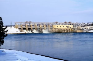 Barajul de la Hidrocentrala de la Dubăsari, fotografiat de aproape