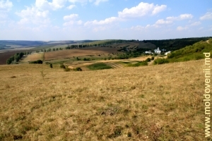 Вид со склона холма на монастырь Добруша, дальний план