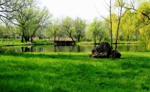 Вид на одно из 4-х озер парка