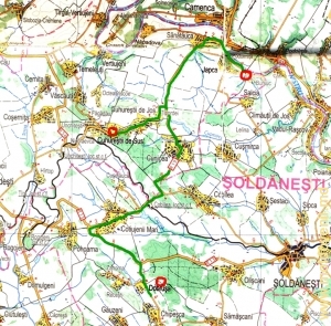 Карта маршрута Добруша-Кухурешть-Жапка