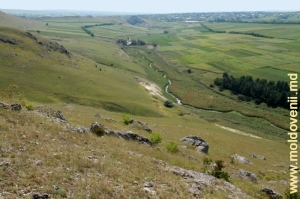 Valea rîului Lopatnic de pe panta stîngă a Defileului Borta Ciuntului înspre satul Corjeuţi