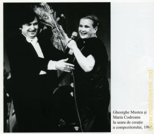 Георгий Мустя и  Мария Кодряну на творческом вечере композитора, 1988 год
