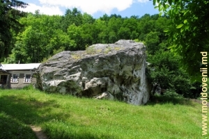 Обломок толтровой скалы во дворе монастыря Рудь, Сорока