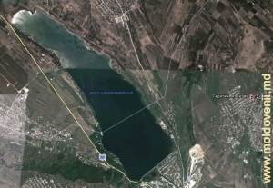 Lacul de acumulare Ghidighici pe harta Google