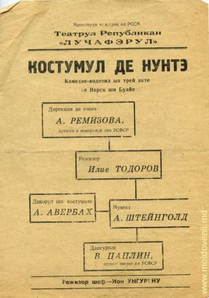 Программка театра «Лучафэрул», XX век
