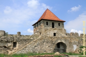 O parte a zidului cetăţii cu turn