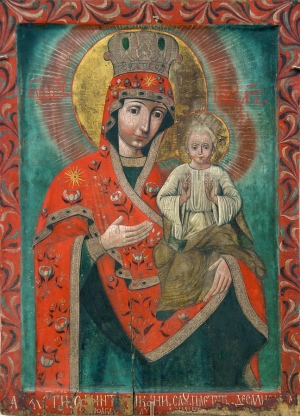 Zugrav Gherasim. Maica Domnului cu Pruncul pe tron, 1808,s. Cogîlniceni