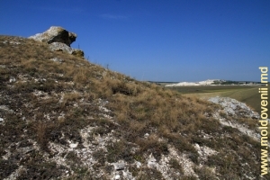 Вид на карьер у Фетешть с вершины правого склона ущелья