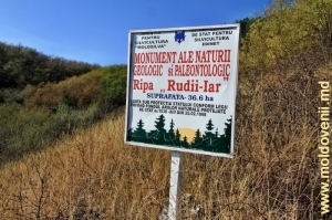 Табличка на вершине левого склона Рудого яра